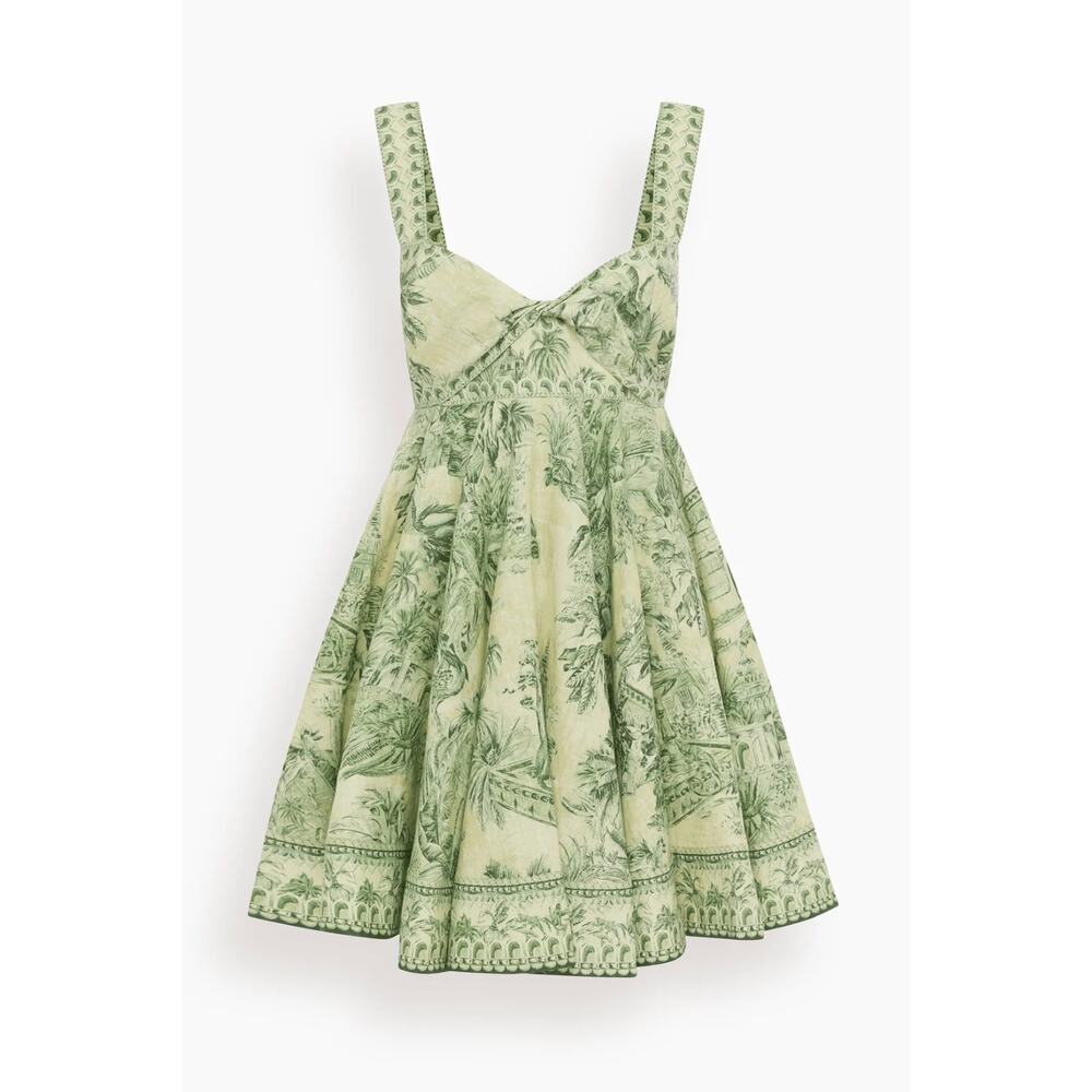 Alemais Sara Mini Twist Sundress in Green - Picture 2 of 8